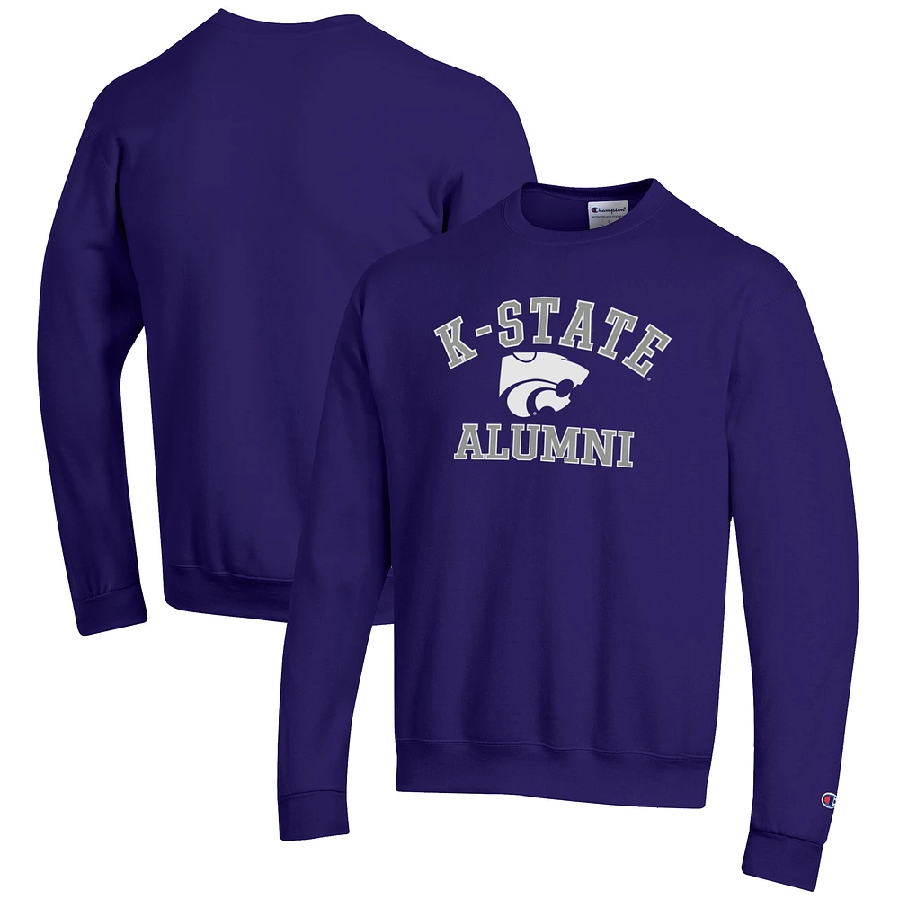 Men's Champion Kansas State Wildcats Alumni Logo Arch Pullover Sweatshirt