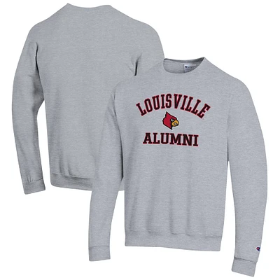 Men's Champion Gray Louisville Cardinals Alumni Logo Arch Pullover Sweatshirt