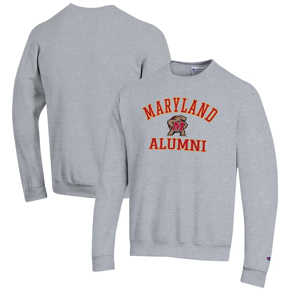Men's Champion Gray Maryland Terrapins Alumni Logo Arch Pullover Sweatshirt