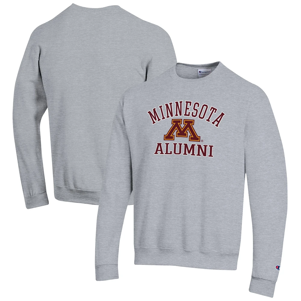 Men's Champion Gray Minnesota Golden Gophers Alumni Logo Arch Pullover Sweatshirt