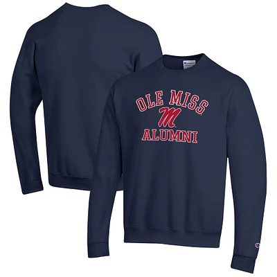 Men's Champion Navy Ole Miss Rebels Alumni Logo Arch Pullover Sweatshirt
