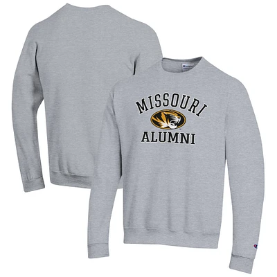 Men's Champion Gray Missouri Tigers Alumni Logo Arch Pullover Sweatshirt