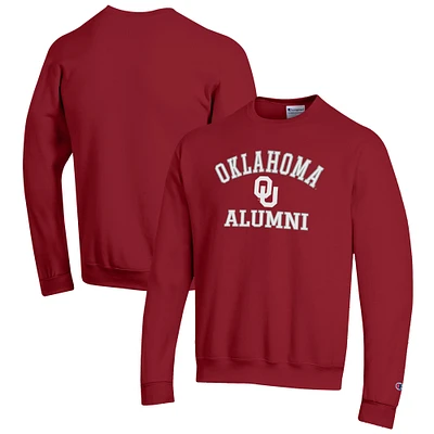 Men's Champion Crimson Oklahoma Sooners Alumni Logo Arch Pullover Sweatshirt