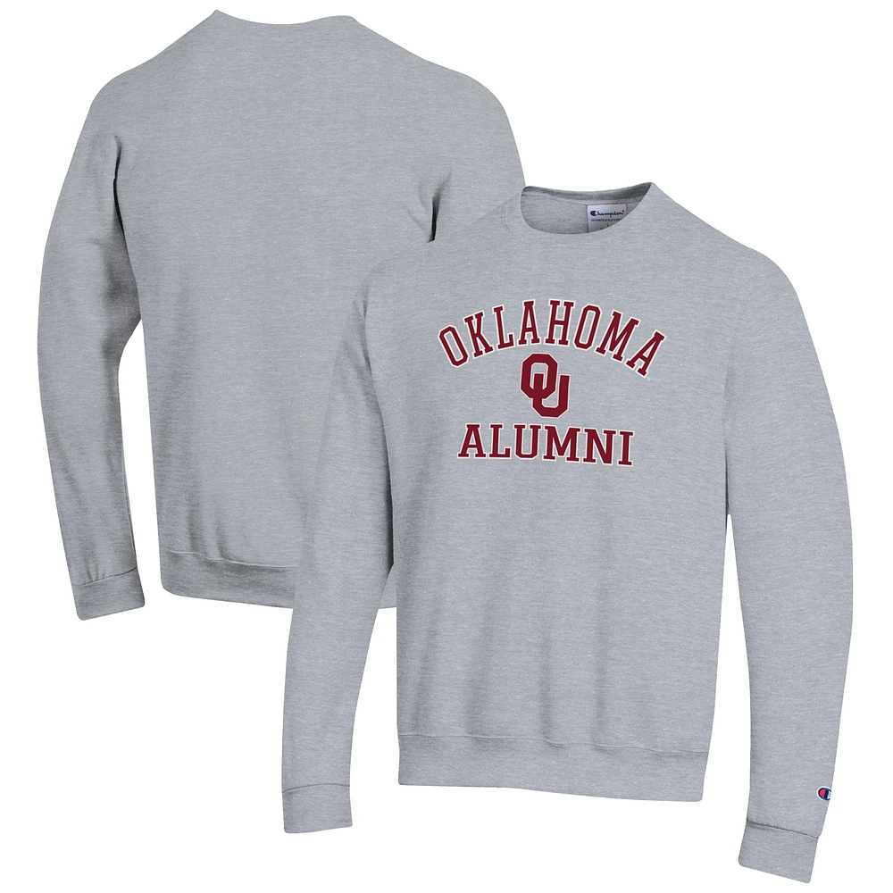 Men's Champion Gray Oklahoma Sooners Alumni Logo Arch Pullover Sweatshirt