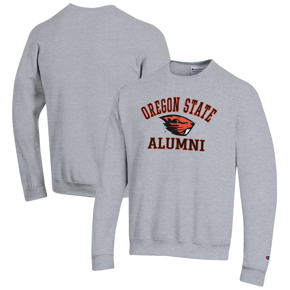 Men's Champion Gray Oregon State Beavers Alumni Logo Arch Pullover Sweatshirt