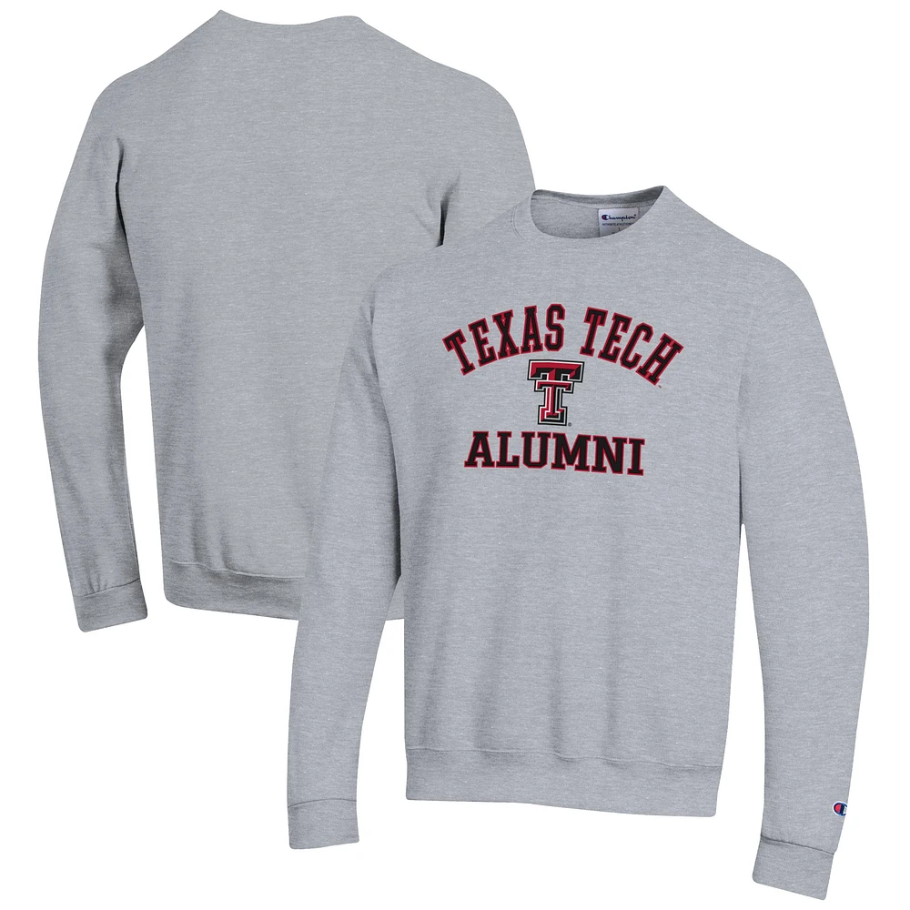 Men's Champion Gray Texas Tech Red Raiders Alumni Logo Arch Pullover Sweatshirt