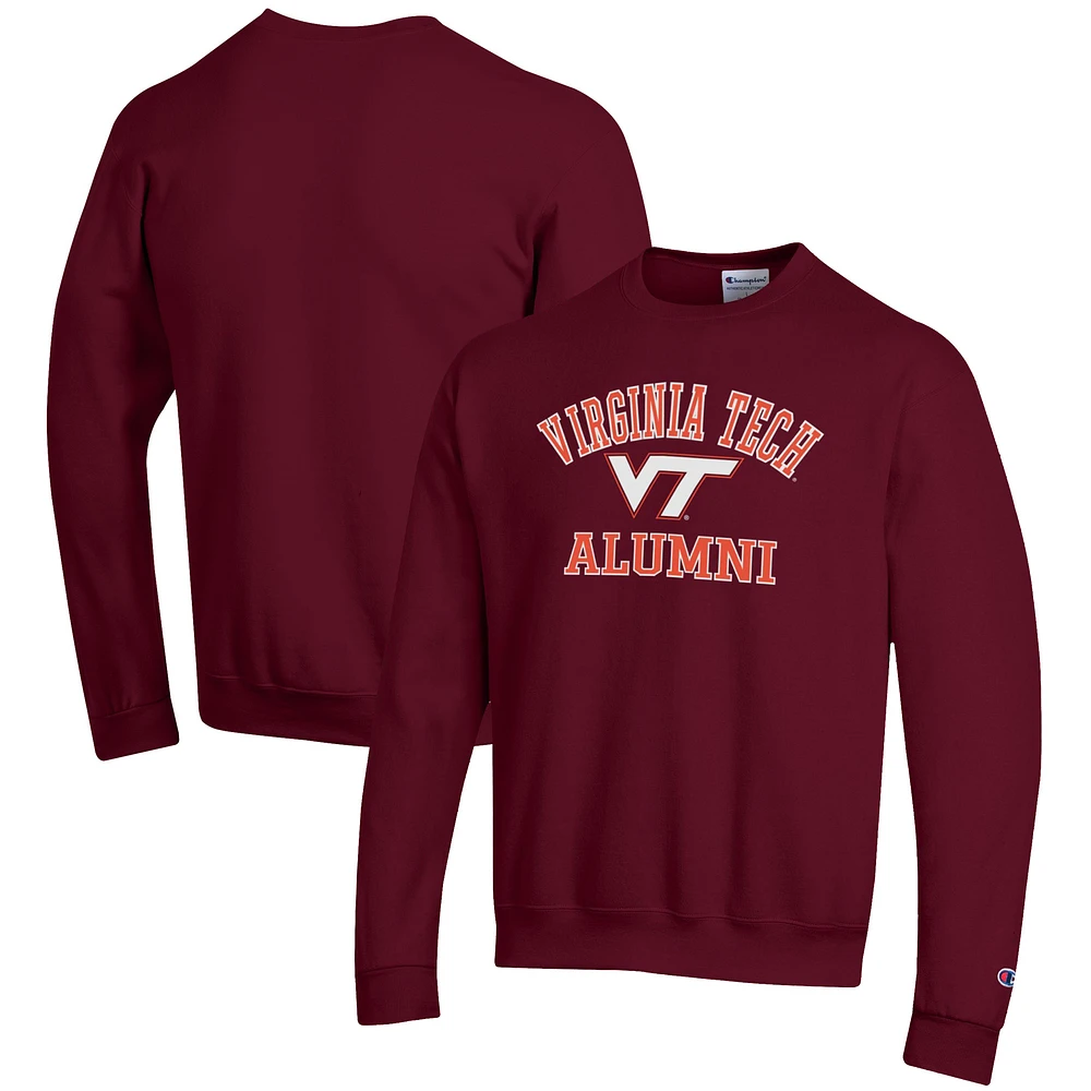 Men's Champion Maroon Virginia Tech Hokies Alumni Logo Arch Pullover Sweatshirt