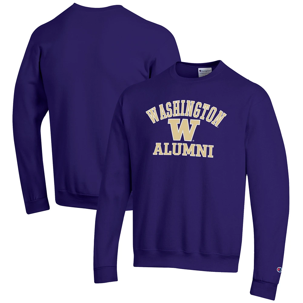 Men's Champion Purple Washington Huskies Alumni Logo Arch Pullover Sweatshirt