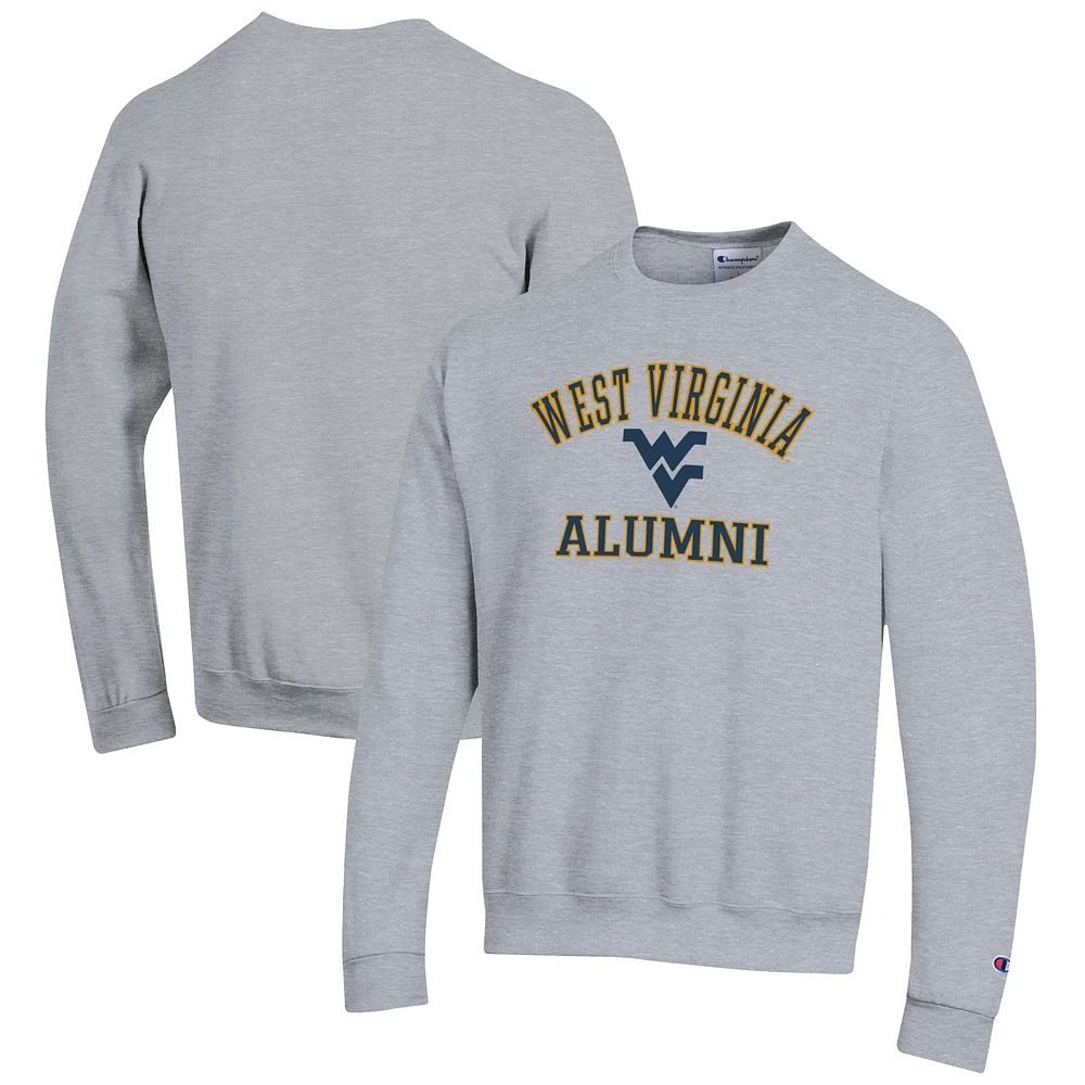 Men's Champion Gray West Virginia Mountaineers Alumni Logo Arch Pullover Sweatshirt