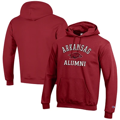 Men's Champion Cardinal Arkansas Razorbacks Alumni Logo Pullover Hoodie