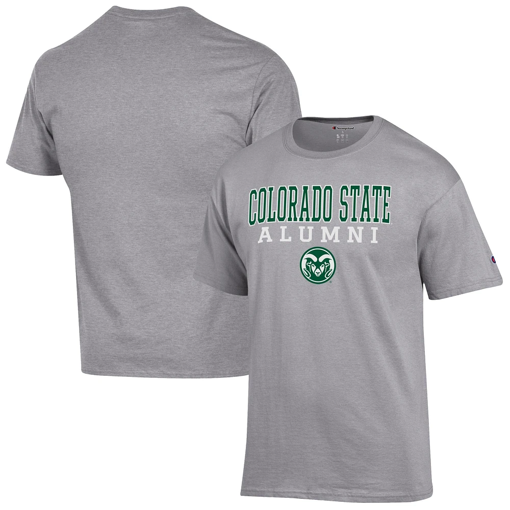 Men's Champion Gray Colorado State Rams Alumni Logo Stack T-Shirt