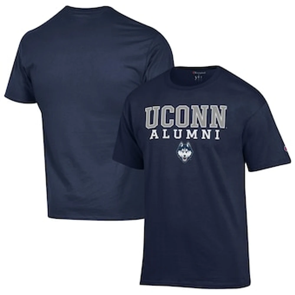 Men's Champion Navy UConn Huskies Alumni Logo Stack T-Shirt