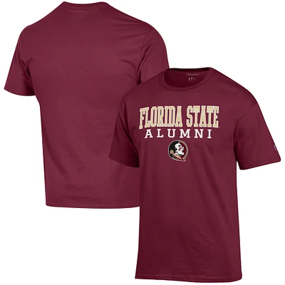 Men's Champion Garnet Florida State Seminoles Alumni Logo Stack T-Shirt