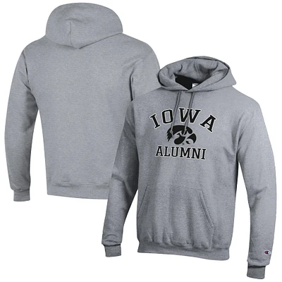 Men's Champion Gray Iowa Hawkeyes Alumni Logo Pullover Hoodie