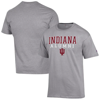 Men's Champion Gray Indiana Hoosiers Alumni Logo Stack T-Shirt