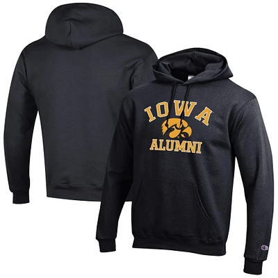 Men's Champion Black Iowa Hawkeyes Alumni Logo Pullover Hoodie