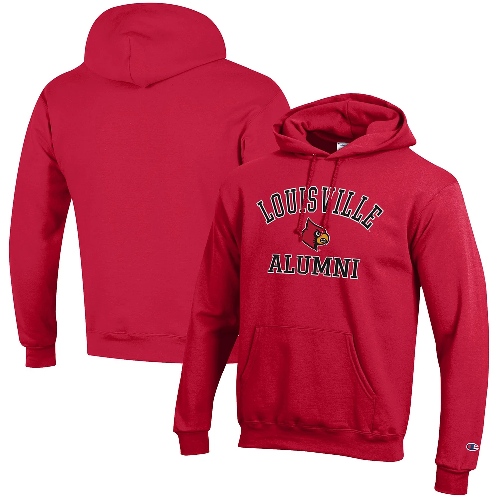Men's Champion Red Louisville Cardinals Alumni Logo Pullover Hoodie