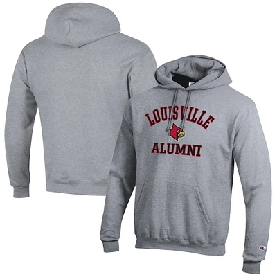 Men's Champion Gray Louisville Cardinals Alumni Logo Pullover Hoodie