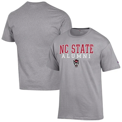 Men's Champion Gray NC State Wolfpack Alumni Logo Stack T-Shirt