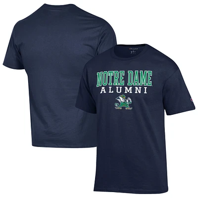 Men's Champion Navy Notre Dame Fighting Irish Alumni Logo Stack T-Shirt