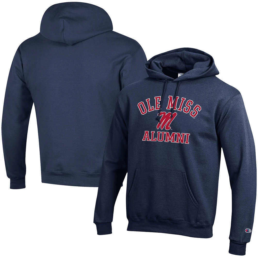 Men's Champion Navy Ole Miss Rebels Alumni Logo Pullover Hoodie