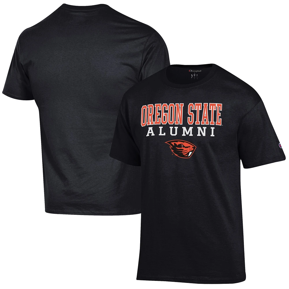 Men's Champion Black Oregon State Beavers Alumni Logo Stack T-Shirt