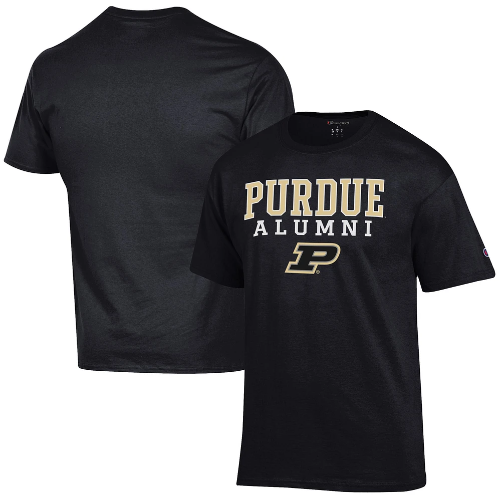 Men's Champion Black Purdue Boilermakers Alumni Logo Stack T-Shirt