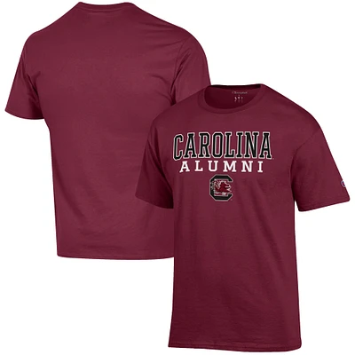 Men's Champion Garnet South Carolina Gamecocks Alumni Logo Stack T-Shirt