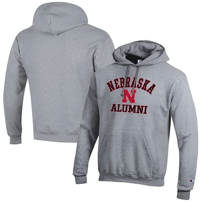 Men's Champion Gray Nebraska Huskers Alumni Logo Pullover Hoodie