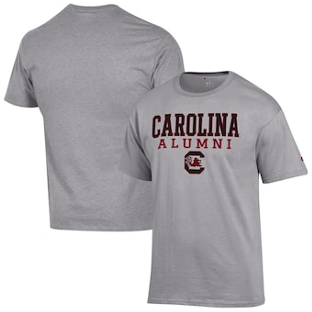 Men's Champion Gray South Carolina Gamecocks Alumni Logo Stack T-Shirt