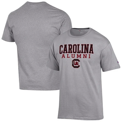 Men's Champion Gray South Carolina Gamecocks Alumni Logo Stack T-Shirt