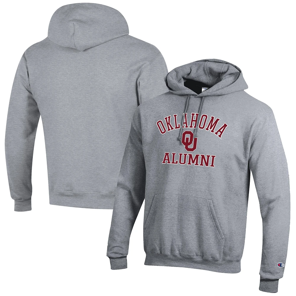 Men's Champion Gray Oklahoma Sooners Alumni Logo Pullover Hoodie