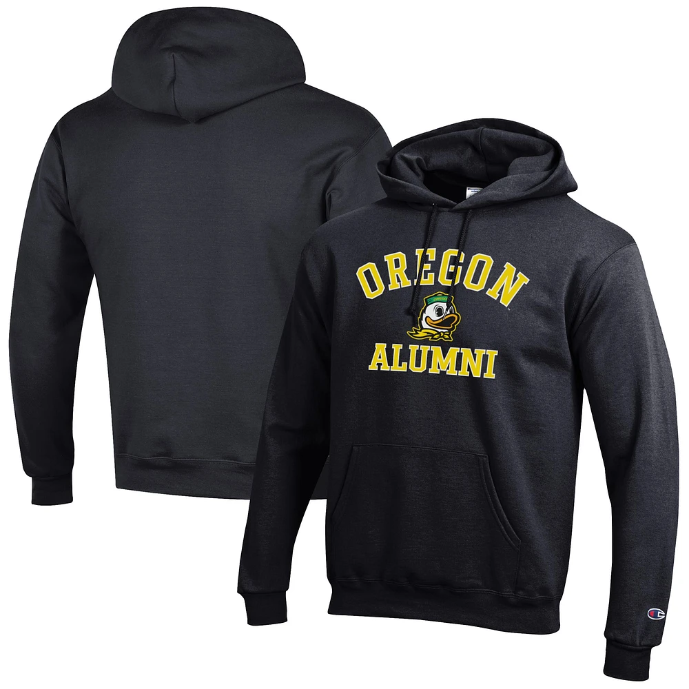 Men's Champion Black Oregon Ducks Alumni Logo Pullover Hoodie