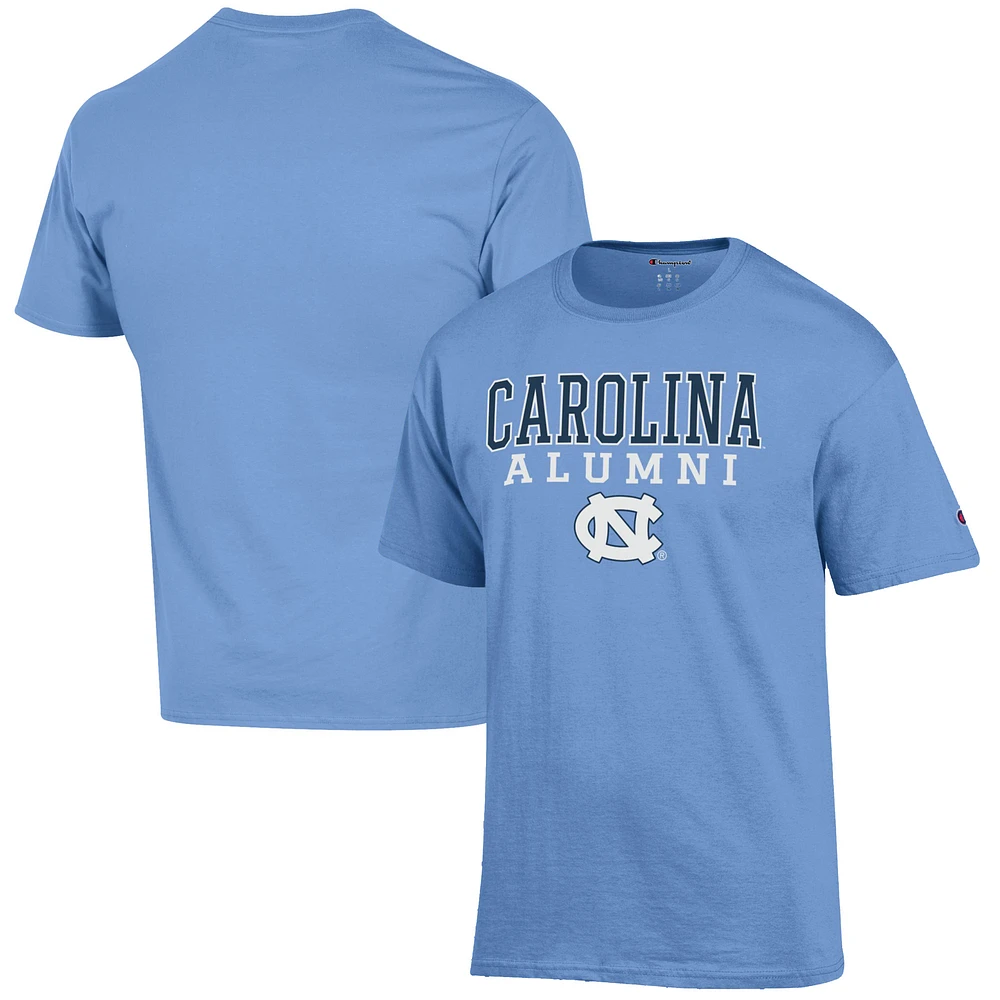 Men's Champion Carolina Blue North Tar Heels Alumni Logo Stack T-Shirt