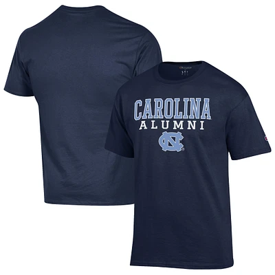 Men's Champion Navy North Carolina Tar Heels Alumni Logo Stack T-Shirt