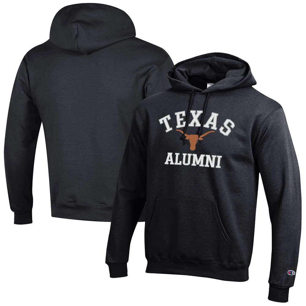 Men's Champion Black Texas Longhorns Alumni Logo Pullover Hoodie