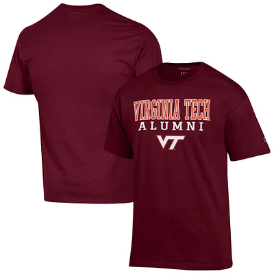 Men's Champion Maroon Virginia Tech Hokies Alumni Logo Stack T-Shirt
