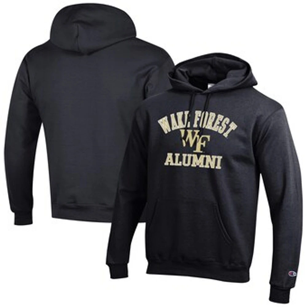 Men's Champion Black Wake Forest Demon Deacons Alumni Logo Pullover Hoodie