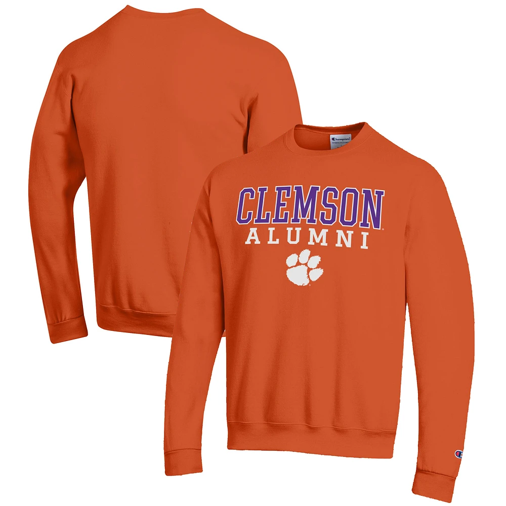 Men's Champion Orange Clemson Tigers Alumni Logo Pullover Sweatshirt