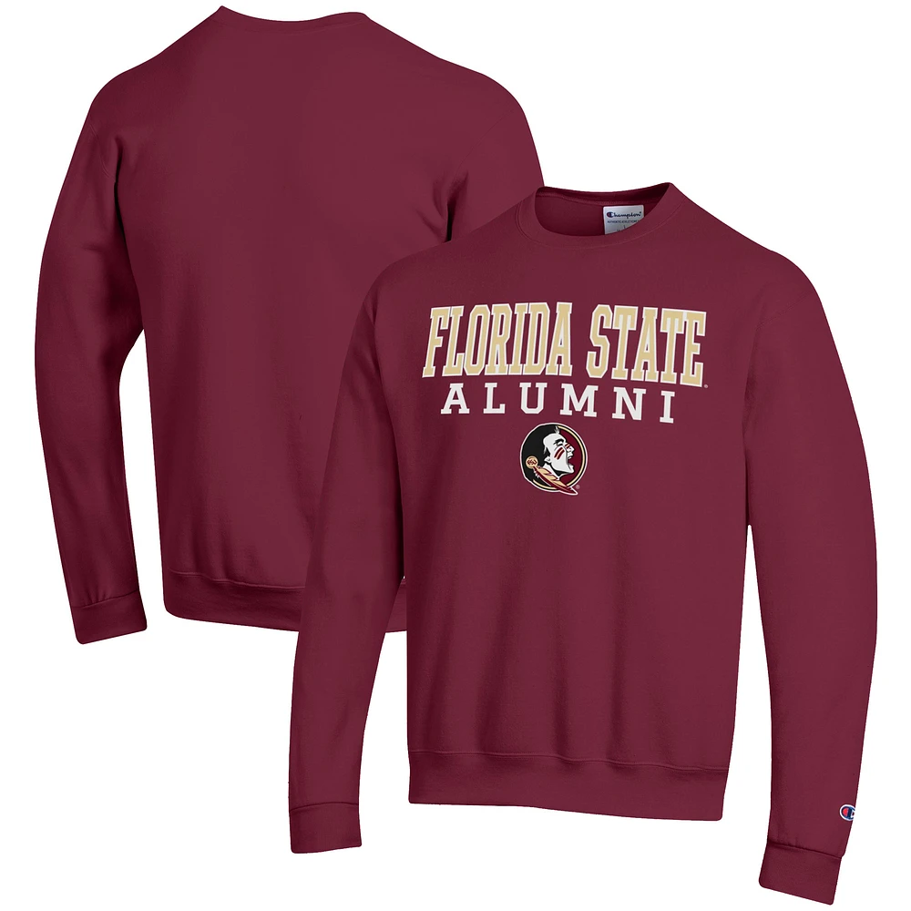 Men's Champion Garnet Florida State Seminoles Alumni Logo Pullover Sweatshirt