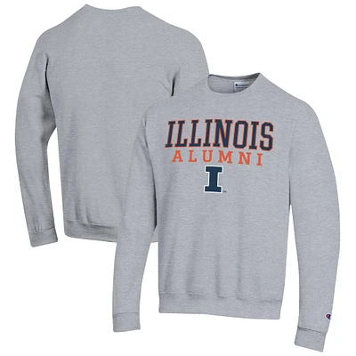 Men's Champion  Gray Illinois Fighting Illini Alumni Logo Pullover Sweatshirt