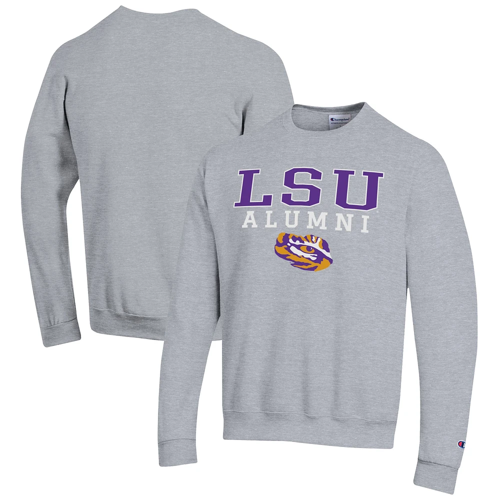 Men's Champion Gray LSU Tigers Alumni Logo Pullover Sweatshirt