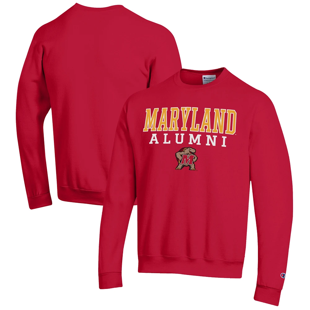 Men's Champion Red Maryland Terrapins Alumni Logo Pullover Sweatshirt