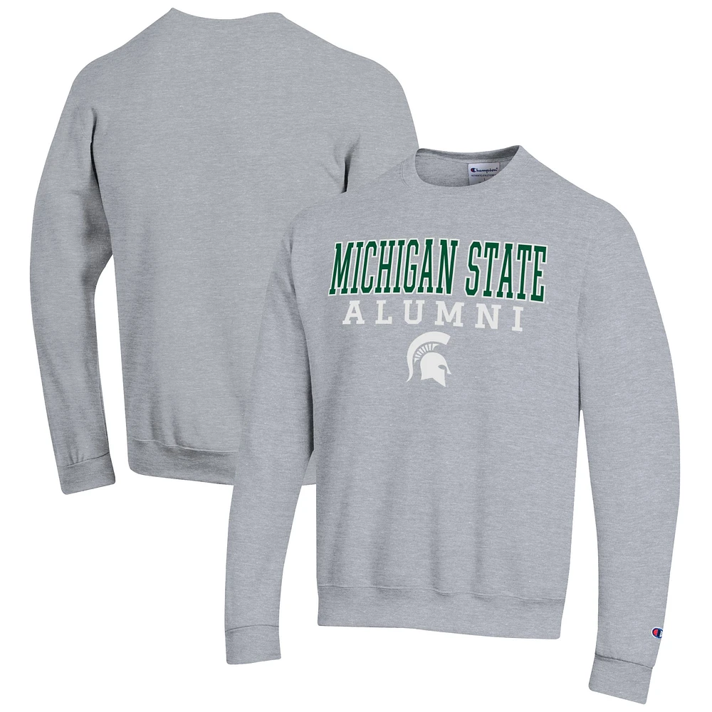 Men's Champion Gray Michigan State Spartans Alumni Logo Pullover Sweatshirt