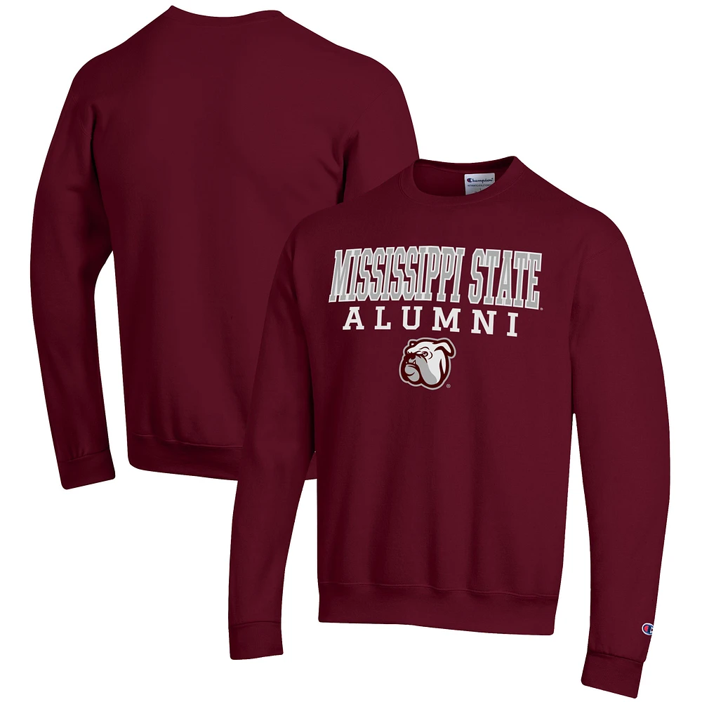 Men's Champion Maroon Mississippi State Bulldogs Alumni Logo Pullover Sweatshirt