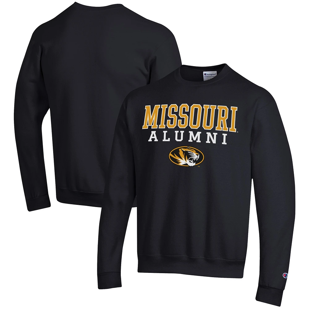 Men's Champion Black Missouri Tigers Alumni Logo Pullover Sweatshirt