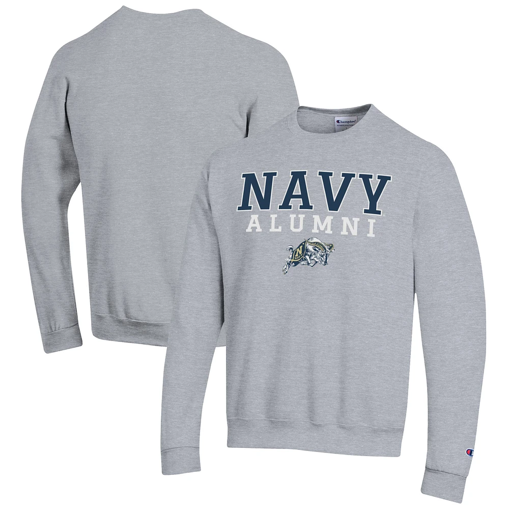 Men's Champion Gray Navy Midshipmen Alumni Logo Pullover Sweatshirt