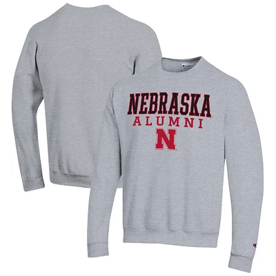 Men's Champion Gray Nebraska Huskers Alumni Logo Pullover Sweatshirt