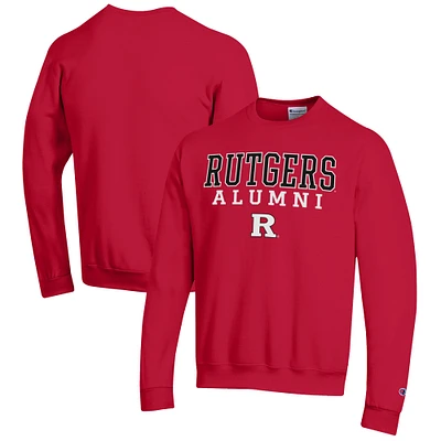Men's Champion Scarlet Rutgers Scarlet Knights Alumni Logo Pullover Sweatshirt