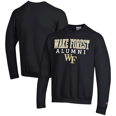 Men's Champion Black Wake Forest Demon Deacons Alumni Logo Pullover Sweatshirt